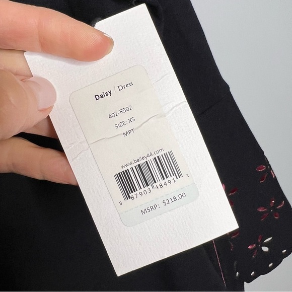 NWT Bailey 44 Black Daisy Bell Sleeve Dress - Picture 7 of 8